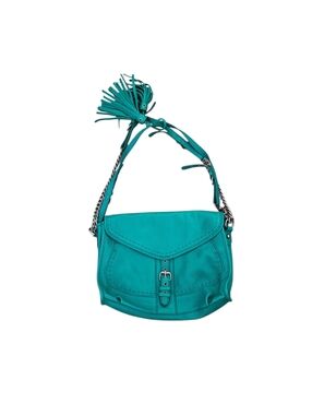 Isabella Fiore Purse Handbag Heritage Buckle Detail Leather Green Medium Chain